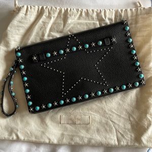 Valentino star studded clutch black
